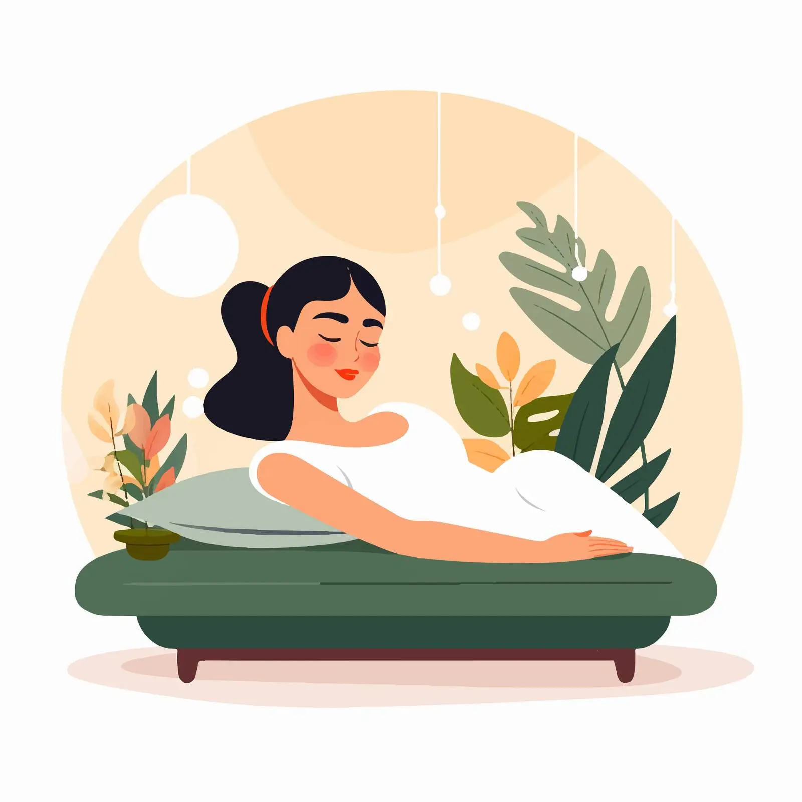 Herbal Spa Wellness Body Therapy Illustration — free download from Dotvec
