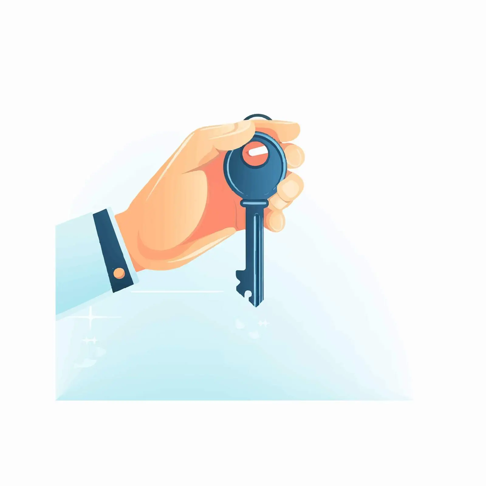 Hand Holding Key Unlocking Door to Success — free download from Dotvec