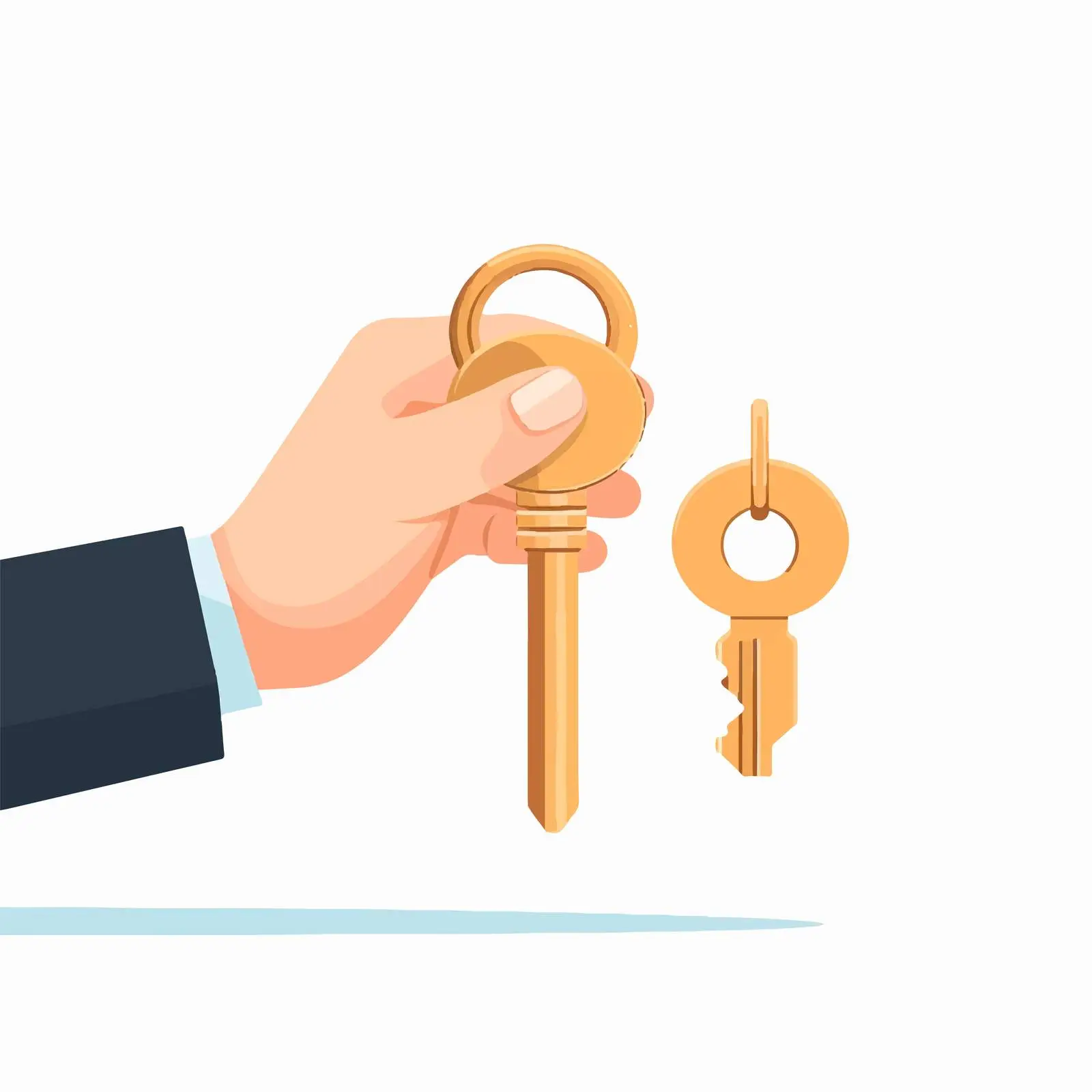 Hand Holding Key Unlocking Door to Success — free download from Dotvec