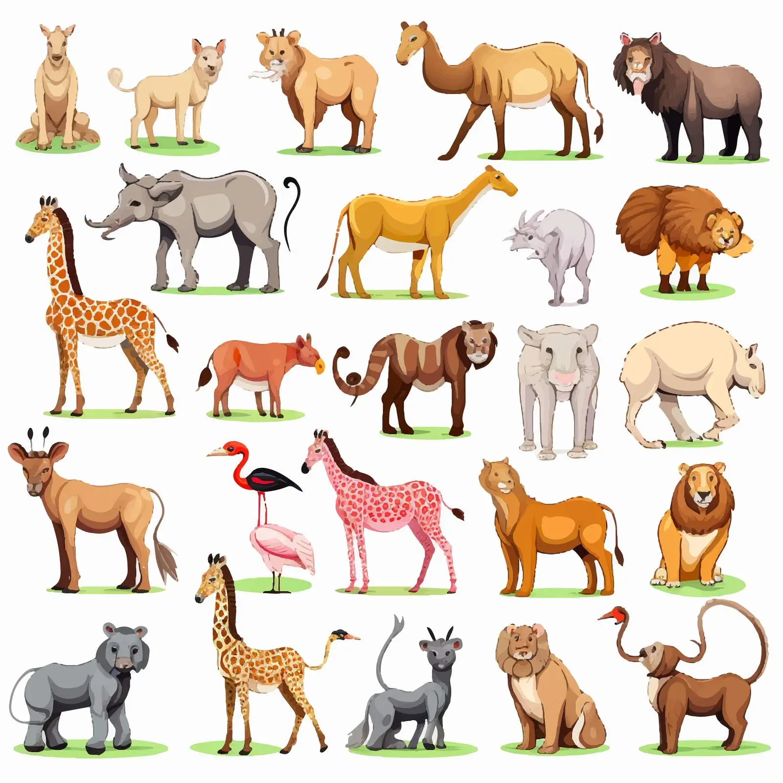 Animal Count Matching Illustration with Vectors — free download from Dotvec