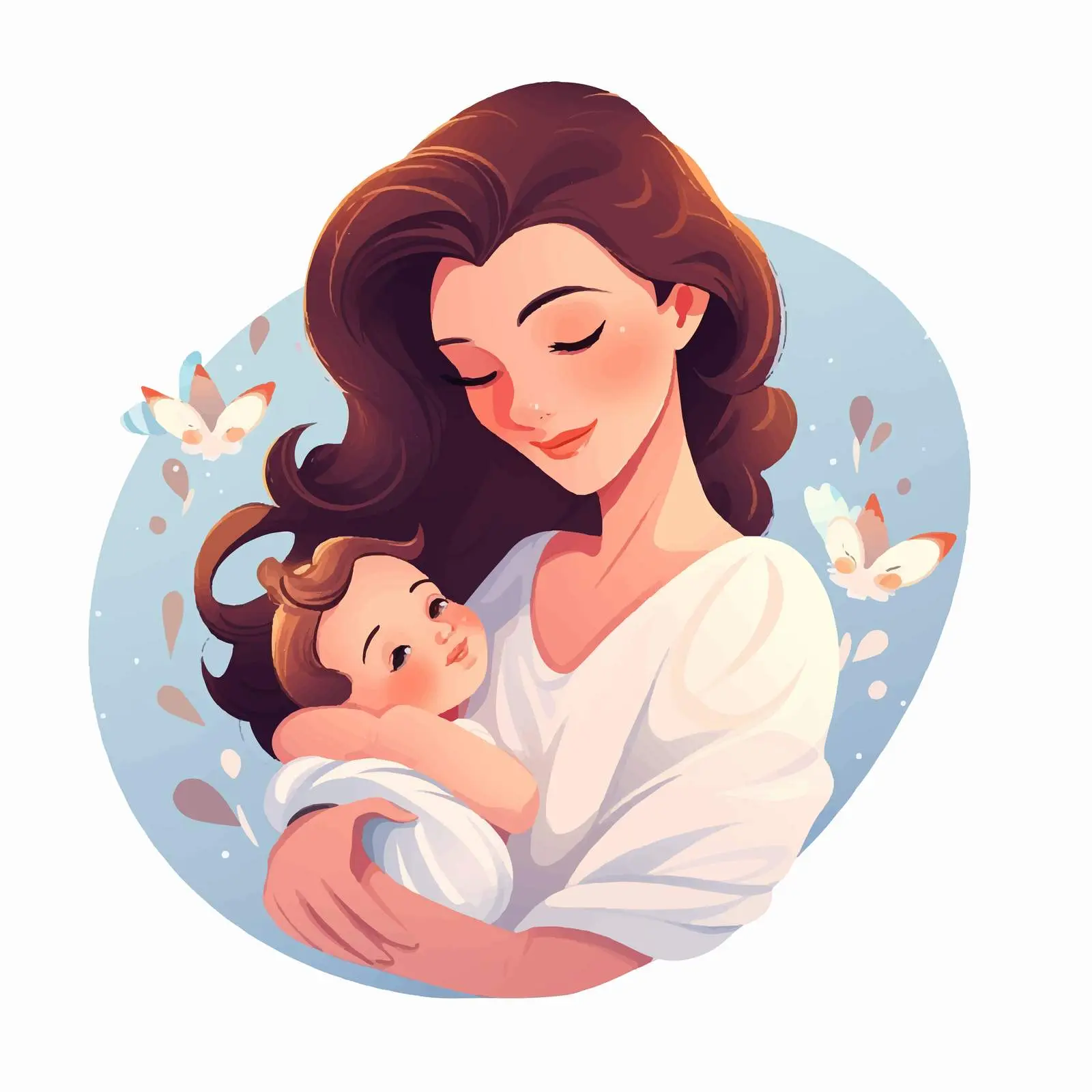 Mom Hugging Newborn - Mother's Day Postcard — free download from Dotvec