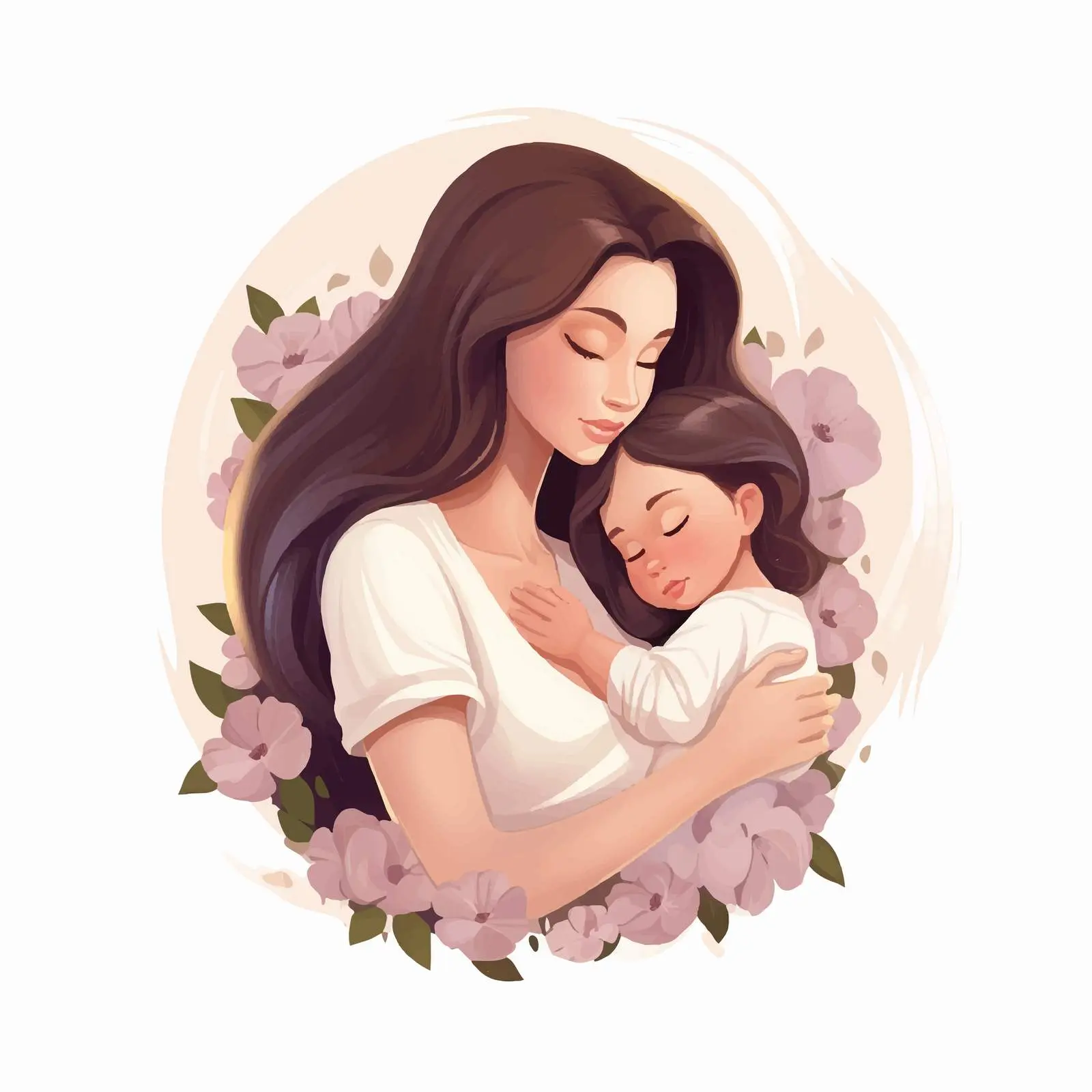 Mother Hugging Newborn for Mother's Day Postcard – free hugging image from Dotvec