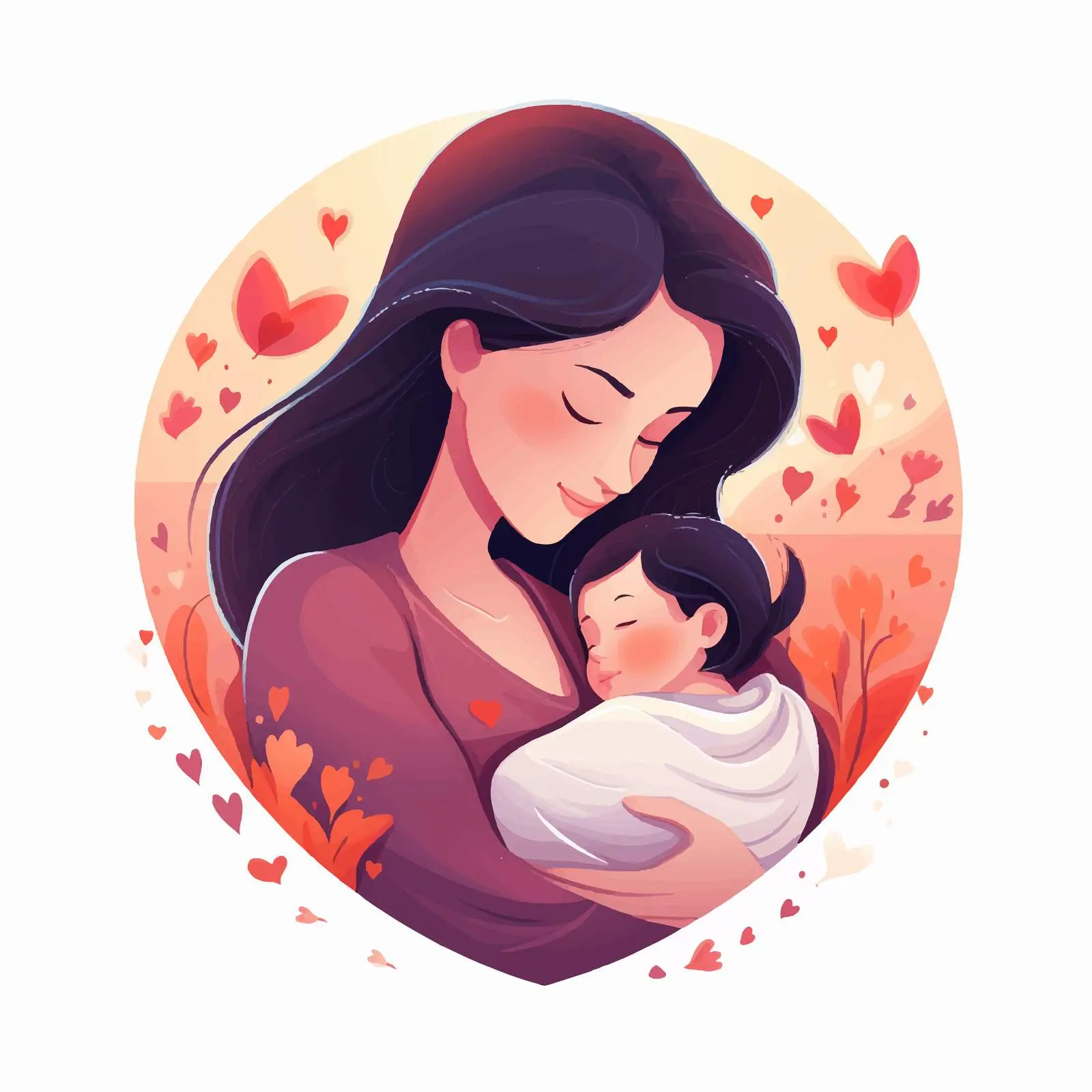 Mother Embracing Newborn for Mother's Day – free hugging image from Dotvec