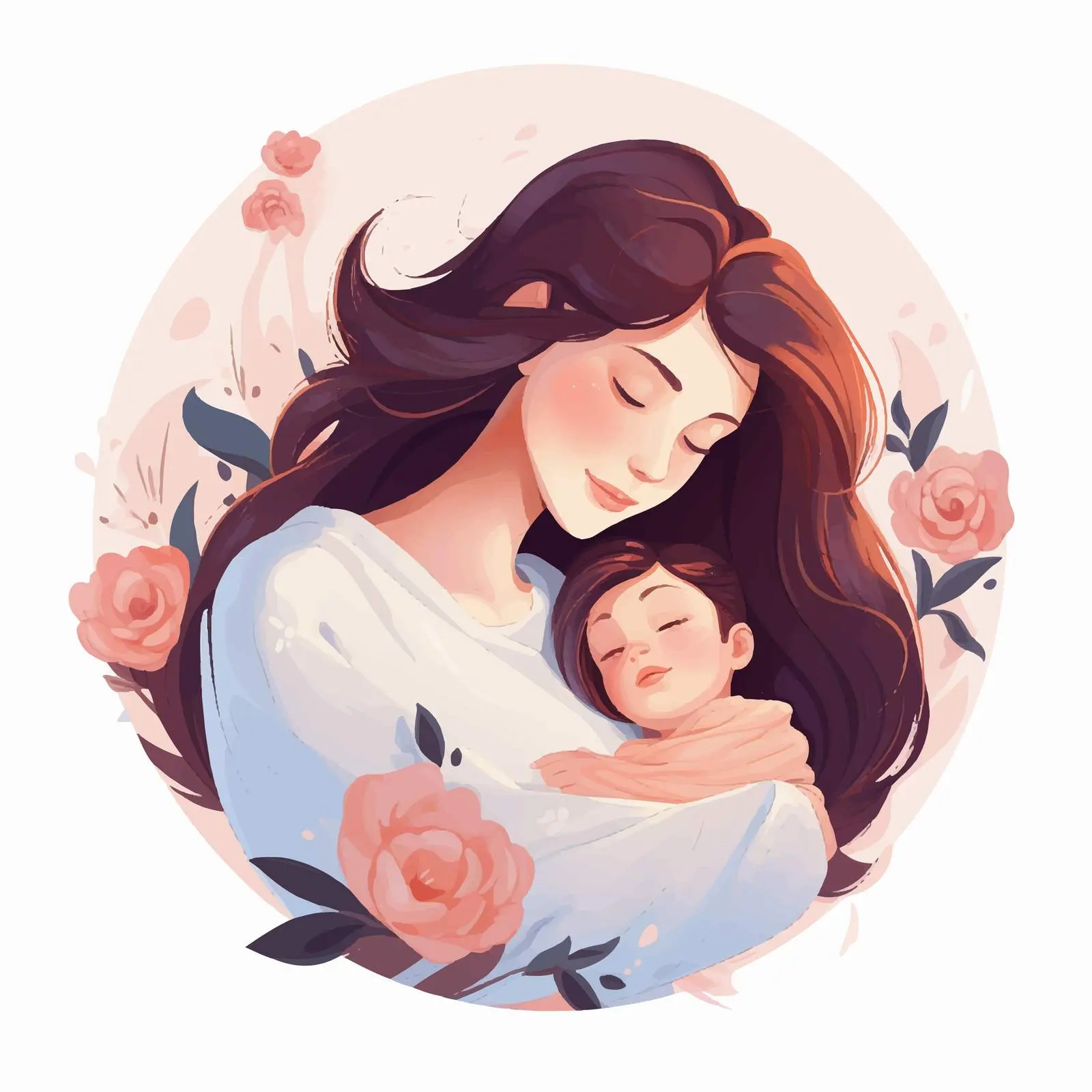 Mother Hugging Newborn for Mother's Day – free hugging image from Dotvec