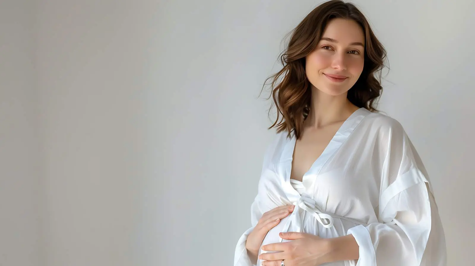 Happy Pregnant Woman Embracing Maternity Joy — free download from Dotvec