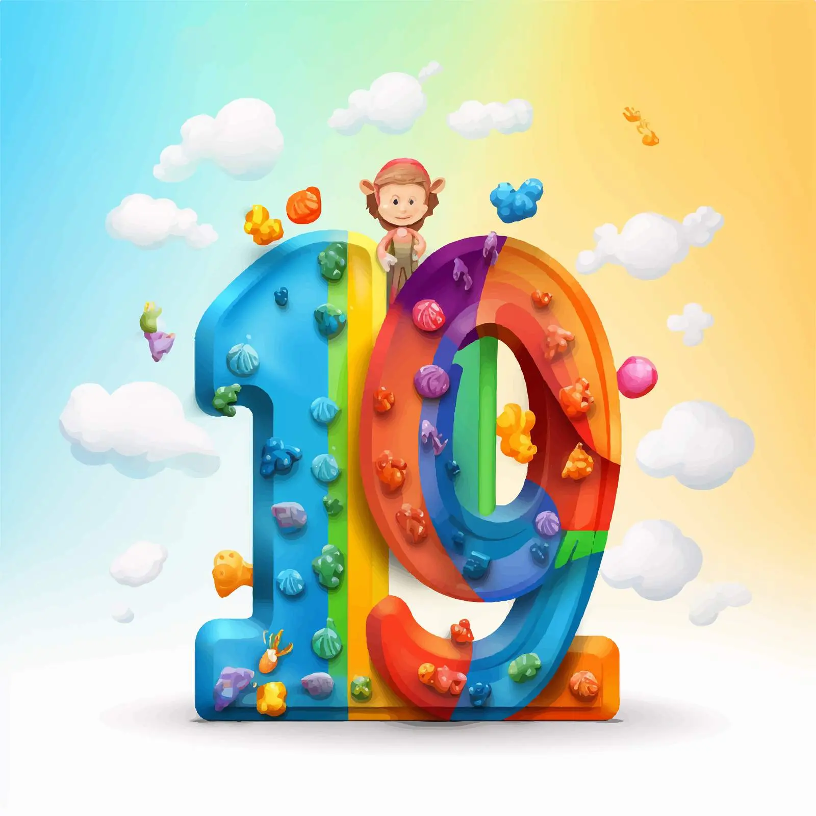 Counting Numbers to 10 Illustration Vector — free download from Dotvec