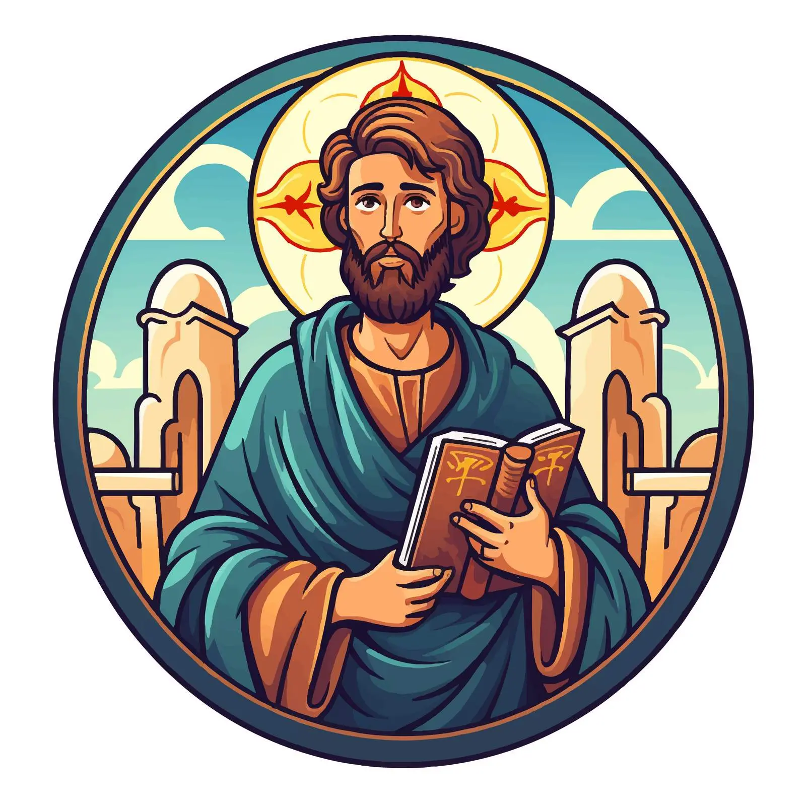 Matthew the Apostle Byzantine Style Illustration — free download from Dotvec