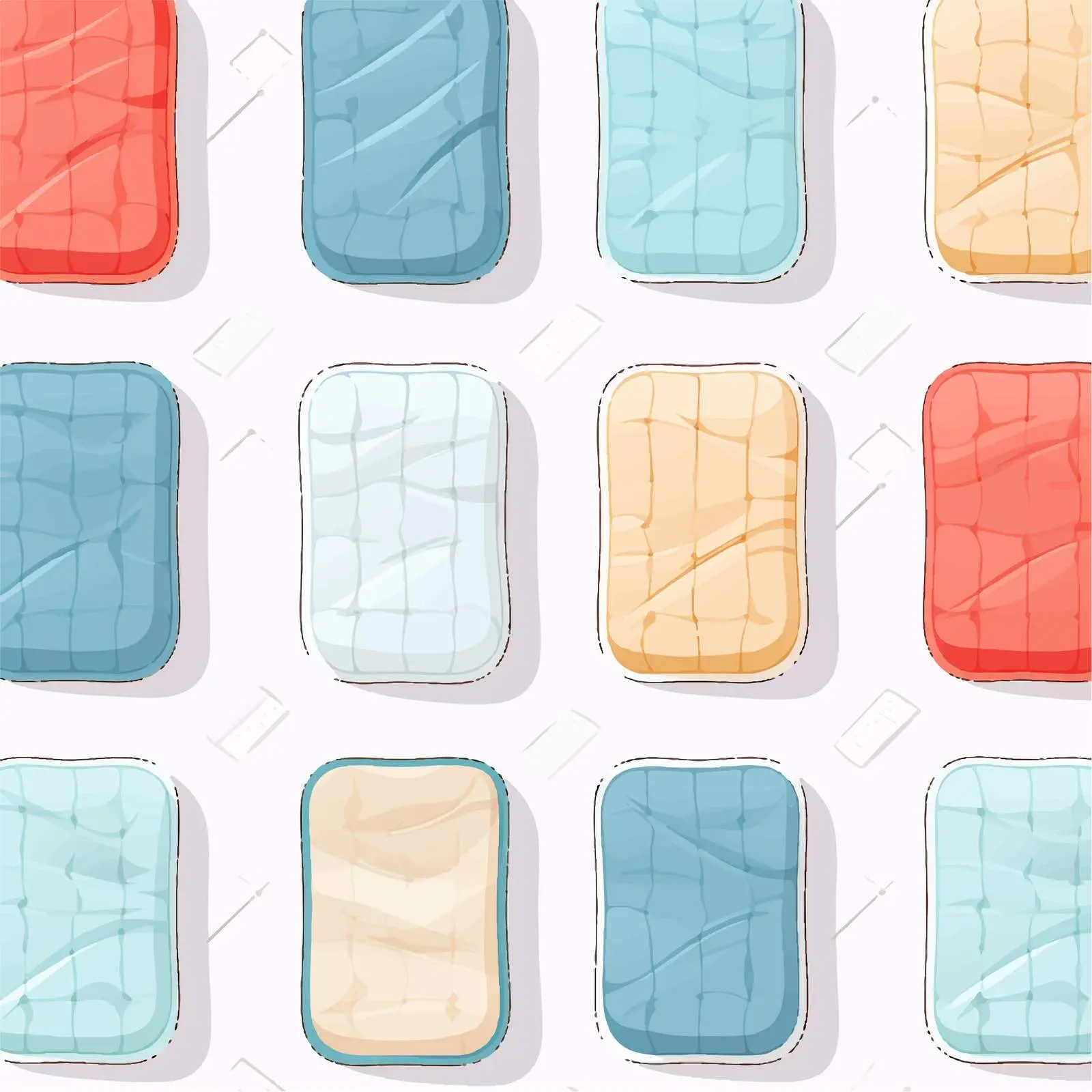 Vector Illustration of Isolated Mattress on White Background — free download from Dotvec