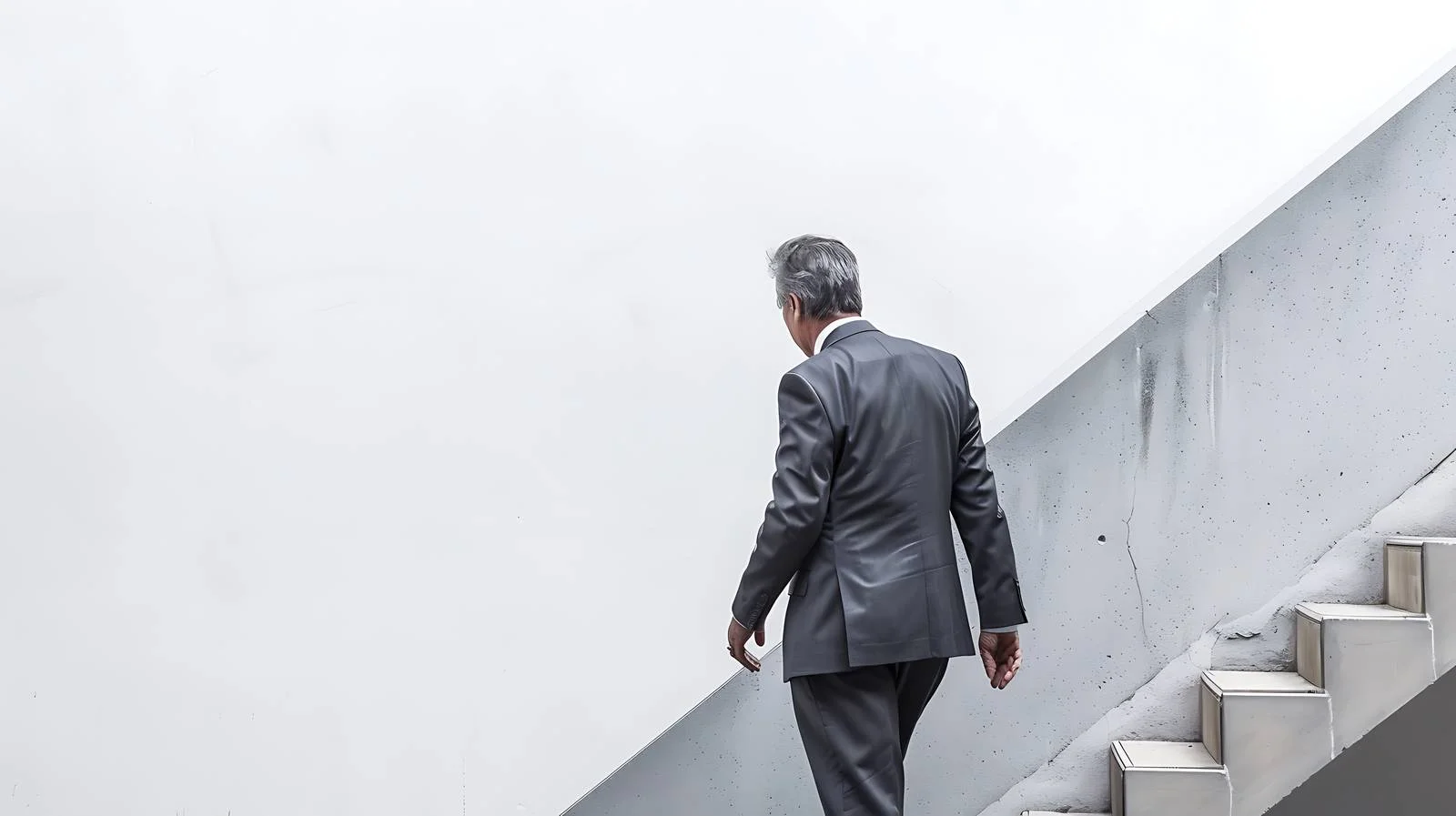 Senior Businessman Descending Stairs Alone — free download from Dotvec
