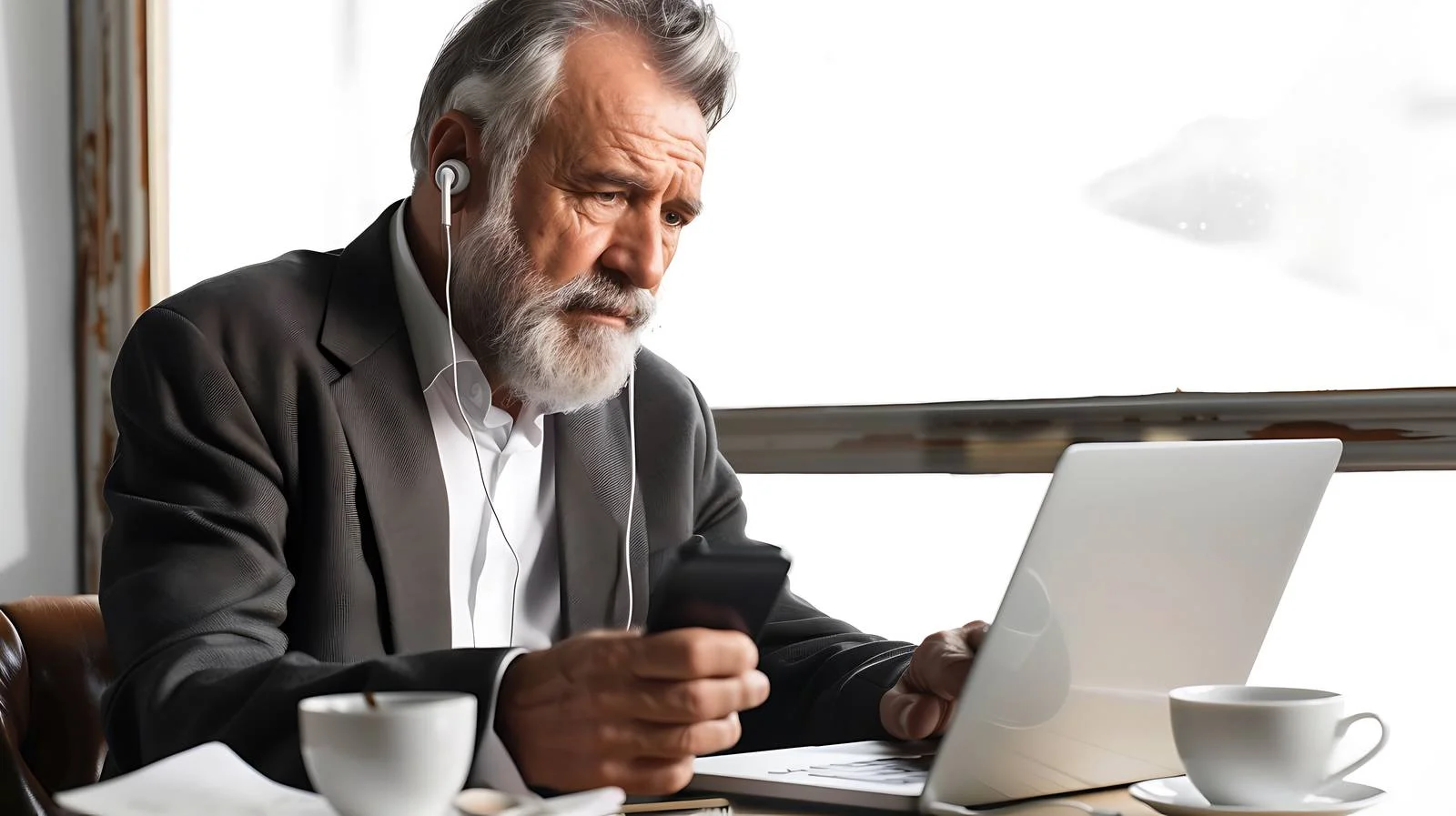 Professional Businessman Working in Cafe — free download from Dotvec