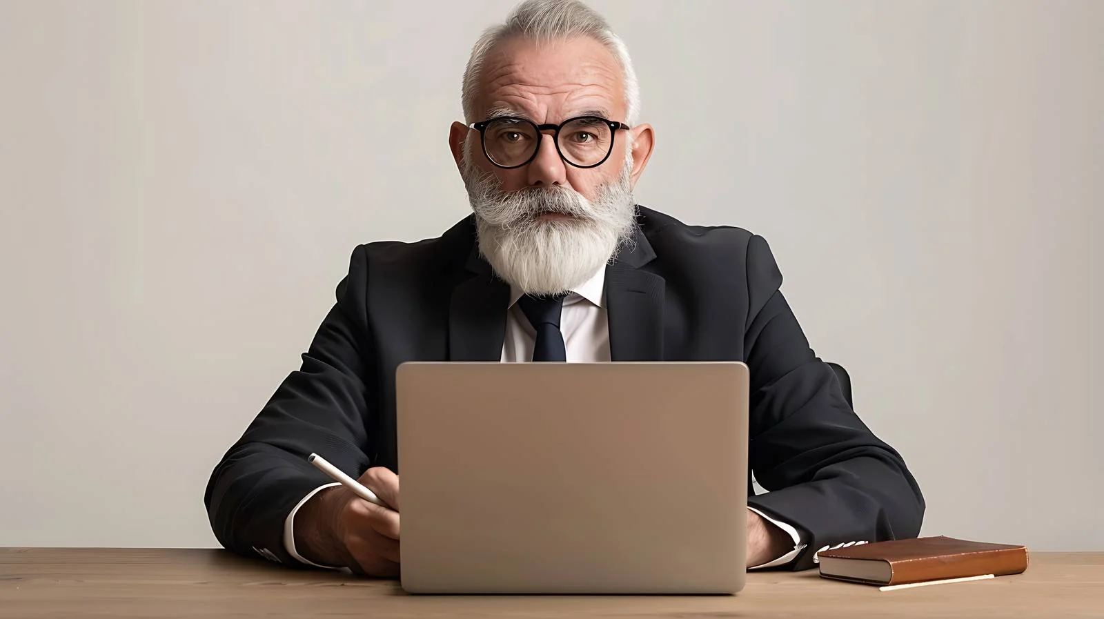 Senior Executive Working on Laptop — free download from Dotvec