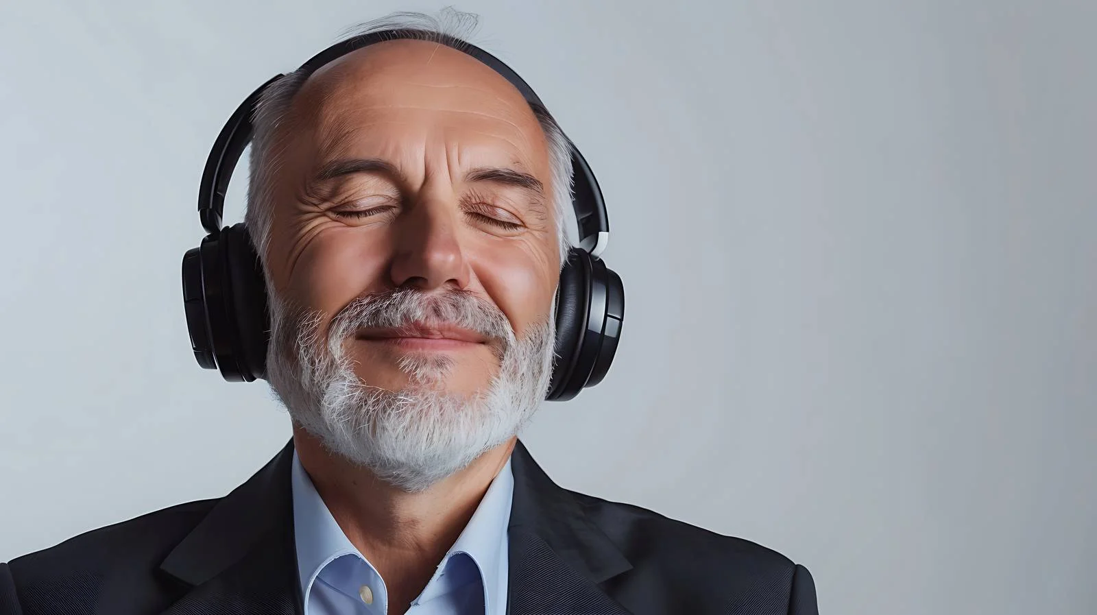 Focused Senior Businessman Listening to Music — free download from Dotvec