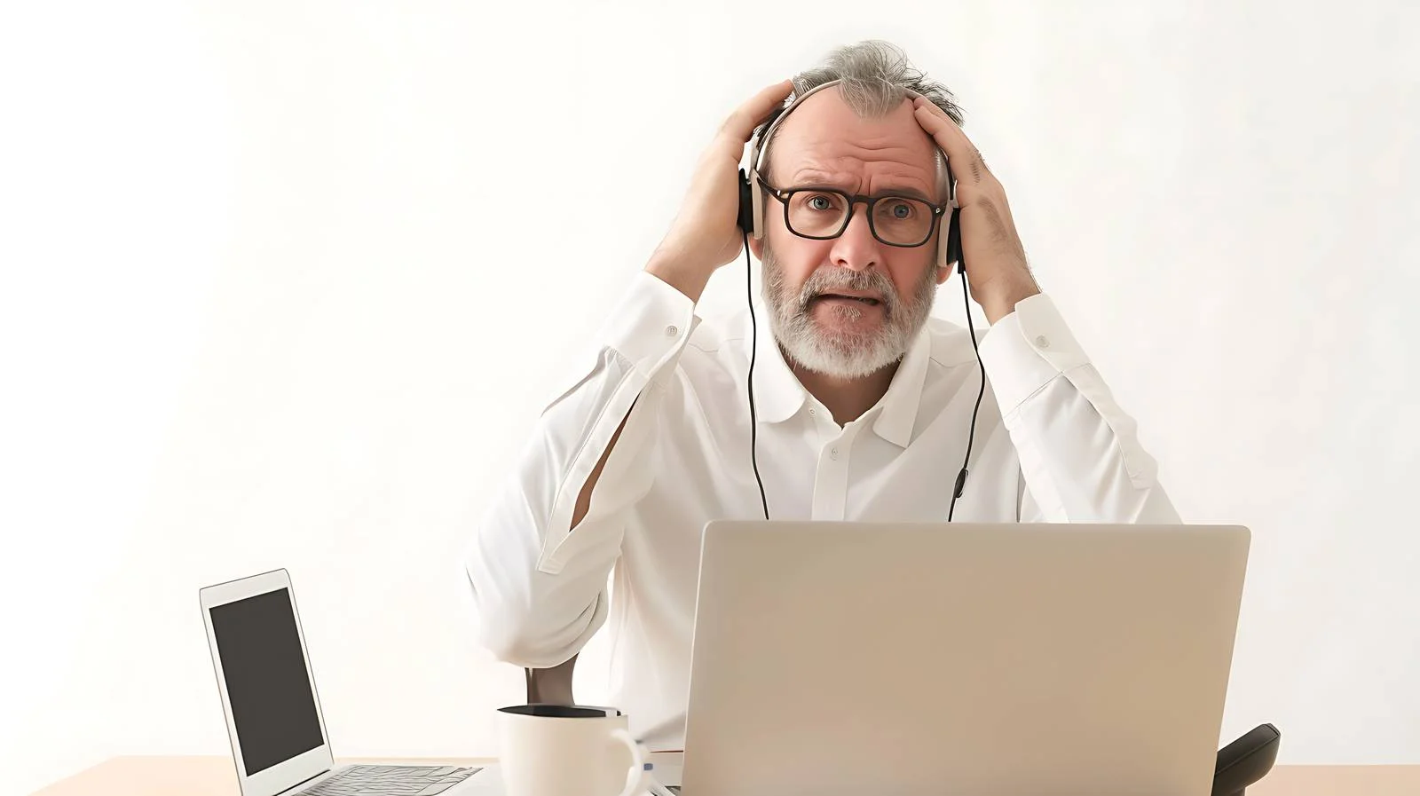 Corporate Executive Device Multitasking — free download from Dotvec