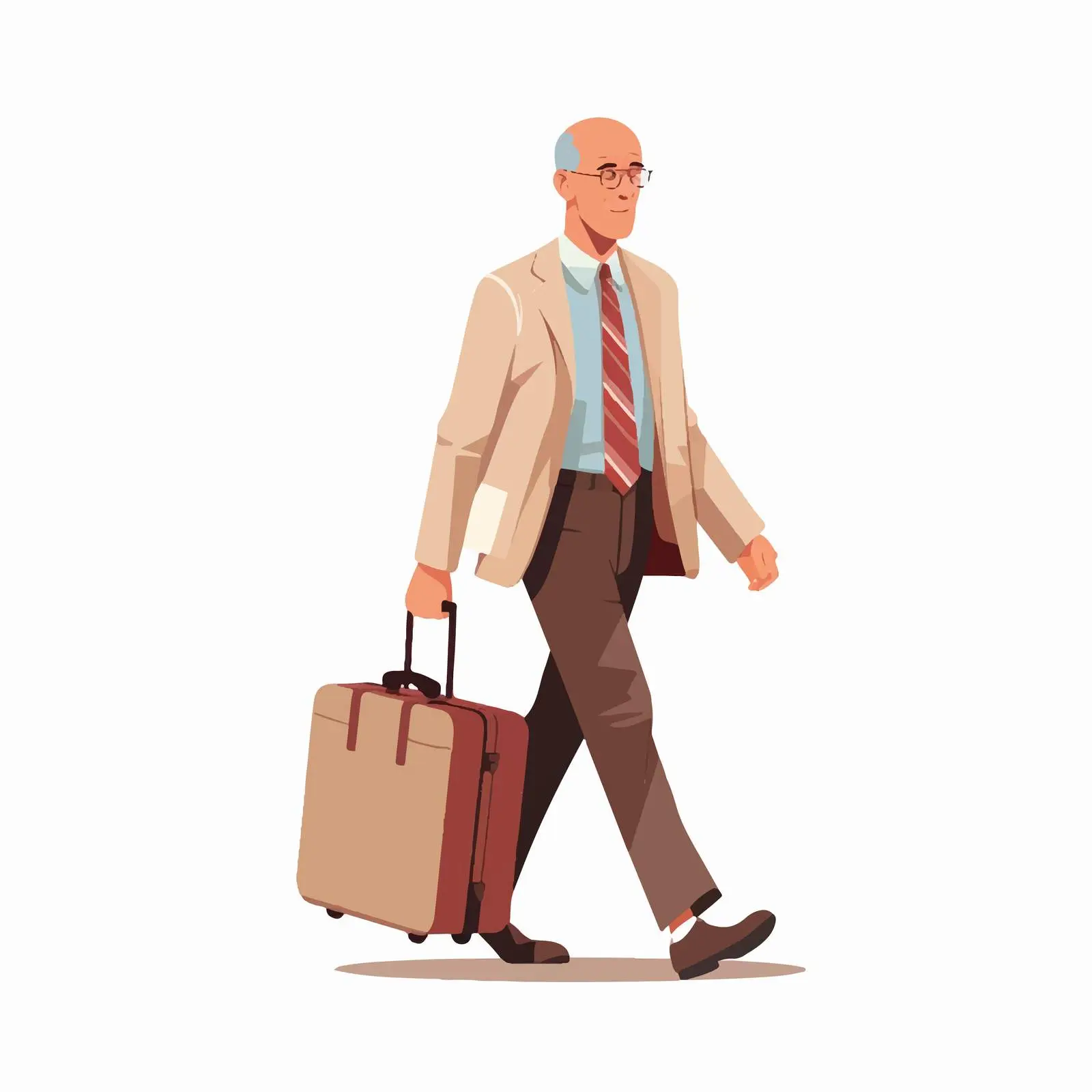 Mature Man Going to Work with Brie – free daily commute image from Dotvec