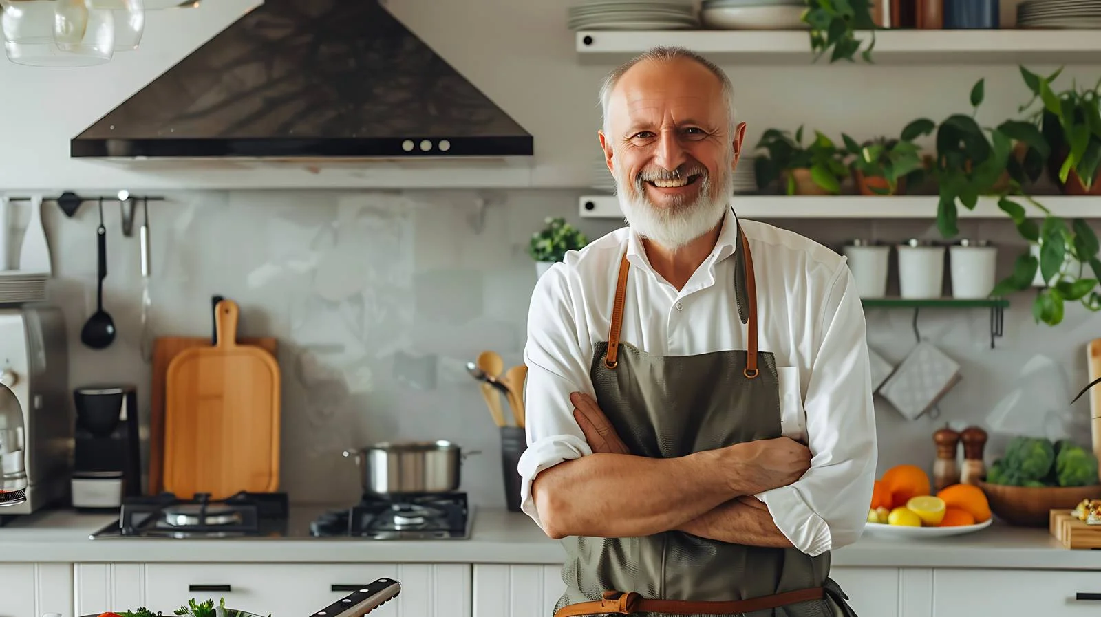 Mature Man Cooking Home Kitchen — free download from Dotvec