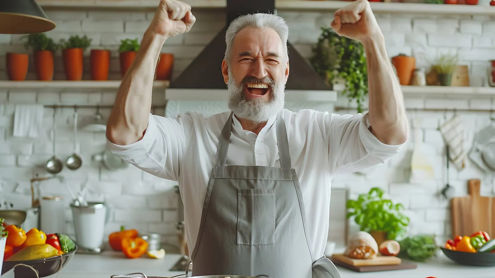 Mature Man Cooking at Home — free download from Dotvec