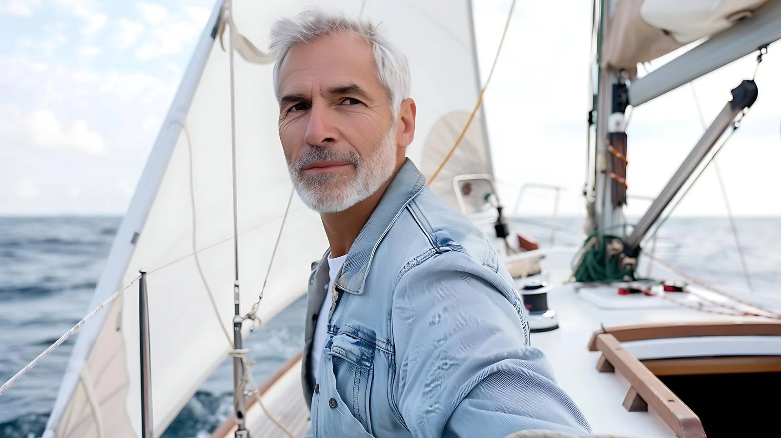 Sailing Man on Isolated Background — free download from Dotvec