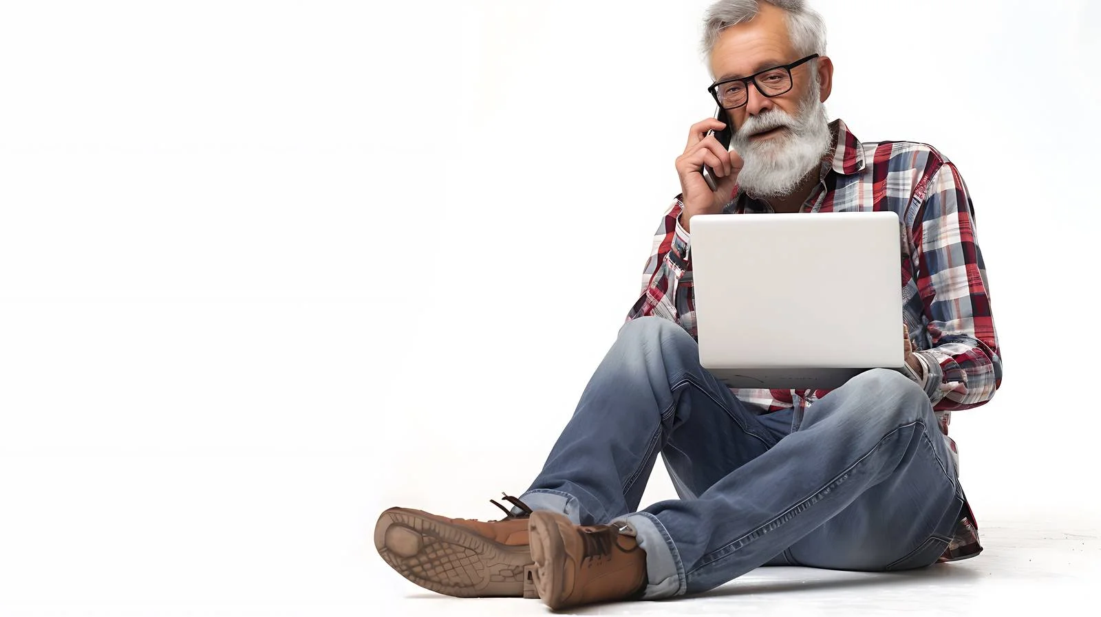 Mature Man on Phone at Home — free download from Dotvec