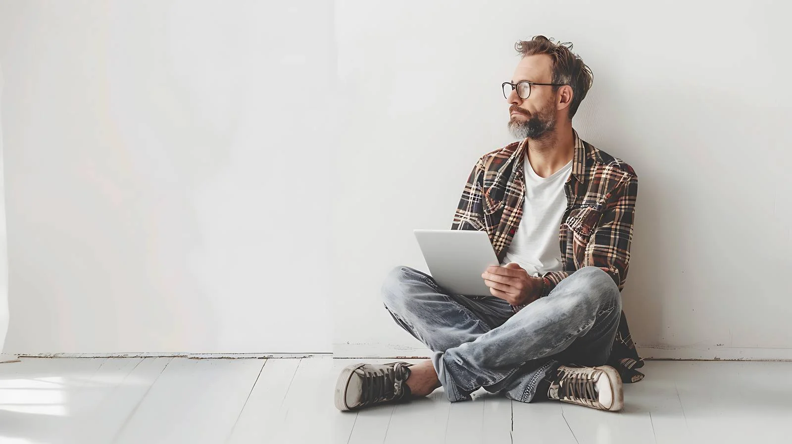 Mature Man Using Digital Tablet — free download from Dotvec