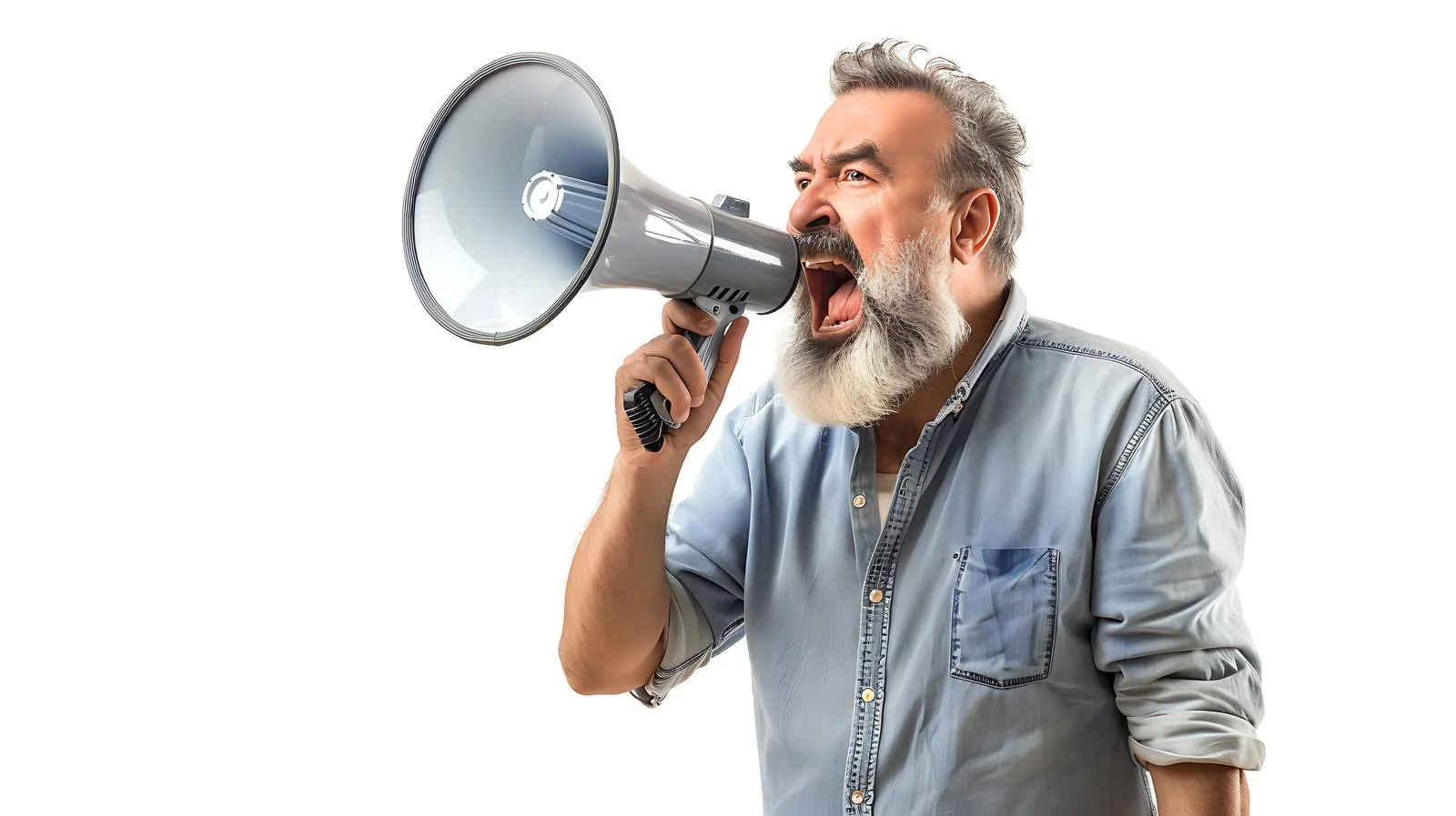 Communications Professional Using Megaphone — free download from Dotvec