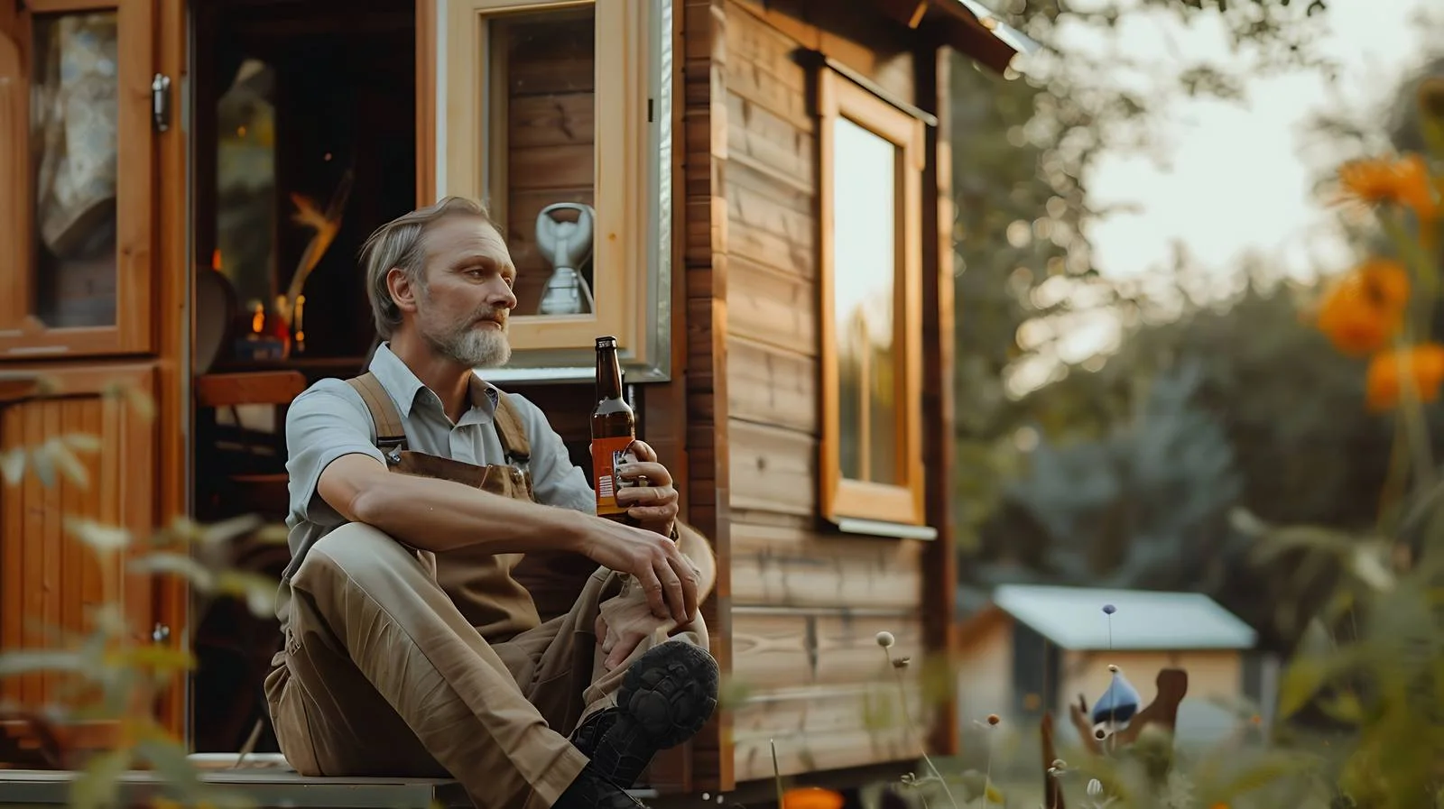 Man with Beer Bottle by Tiny House — free download from Dotvec