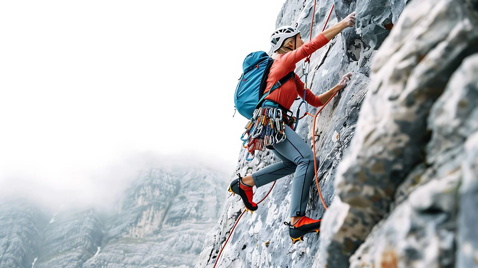 Active Woman Climbing in Tyrolean Mountains — free download from Dotvec