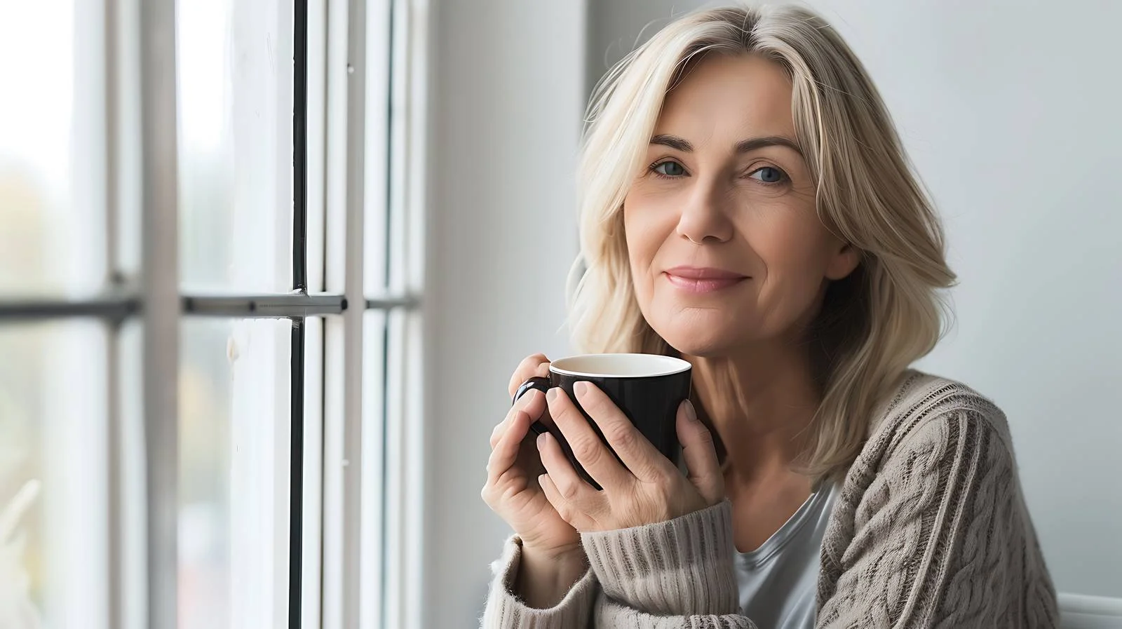 Serene Coffee Break by Window — free download from Dotvec