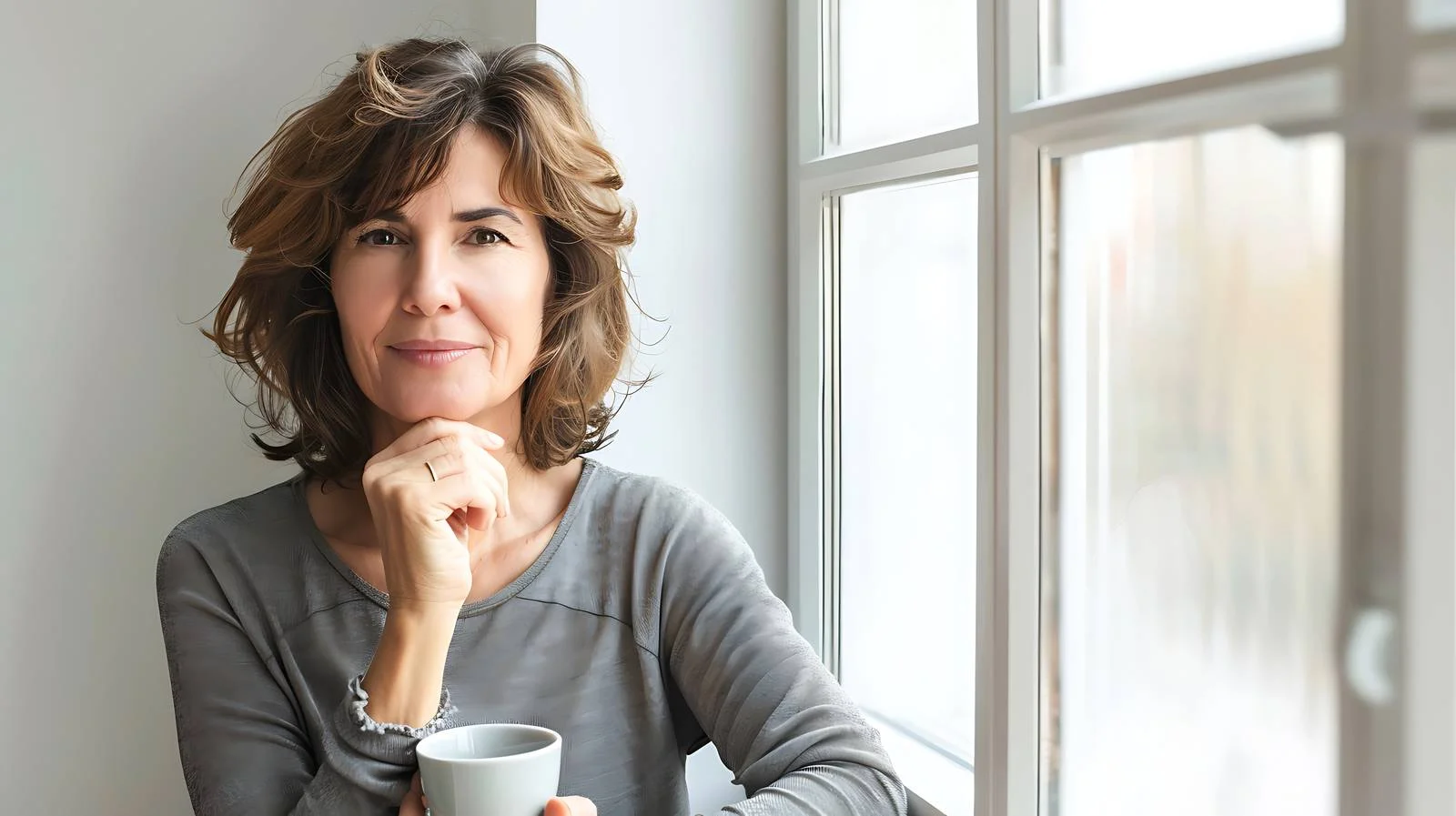 Serene Coffee Break by Window — free download from Dotvec