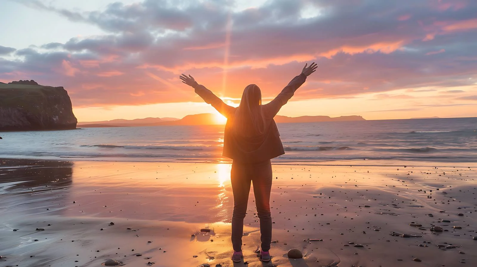 Serene Woman at Seacliff Beach — free download from Dotvec