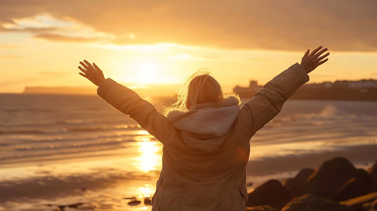 Confident Woman Seacliff Pose — free download from Dotvec