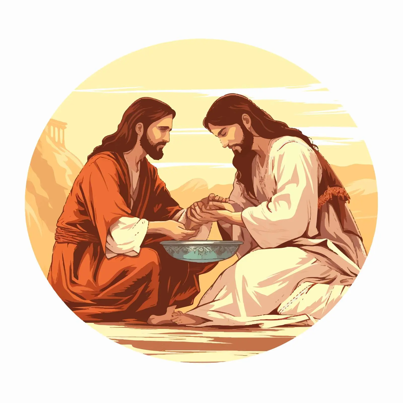 Jesus Christ Washing Apostles' Feet — free download from Dotvec