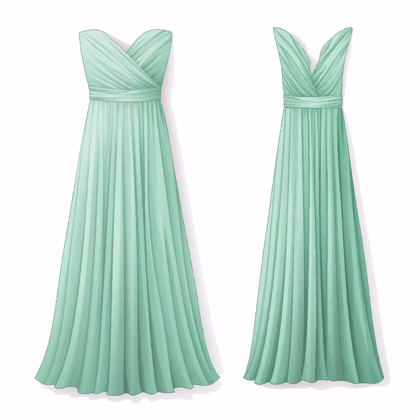 Maxi Dress Outline Vector Illustration on White Background — free download from Dotvec