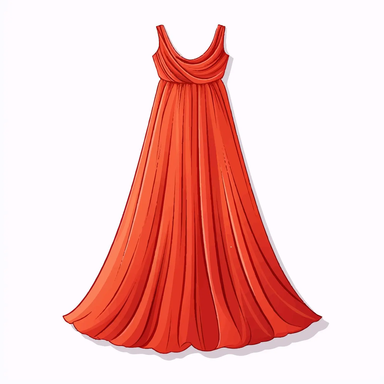 Maxi Dress Vector Outline Illustration on White Background — free download from Dotvec