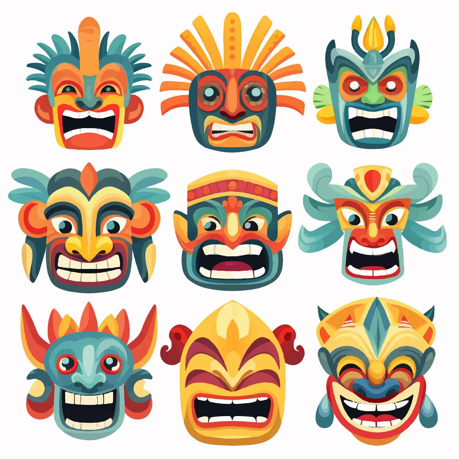 Funny Cartoon Masks Clip Art Collection — free download from Dotvec