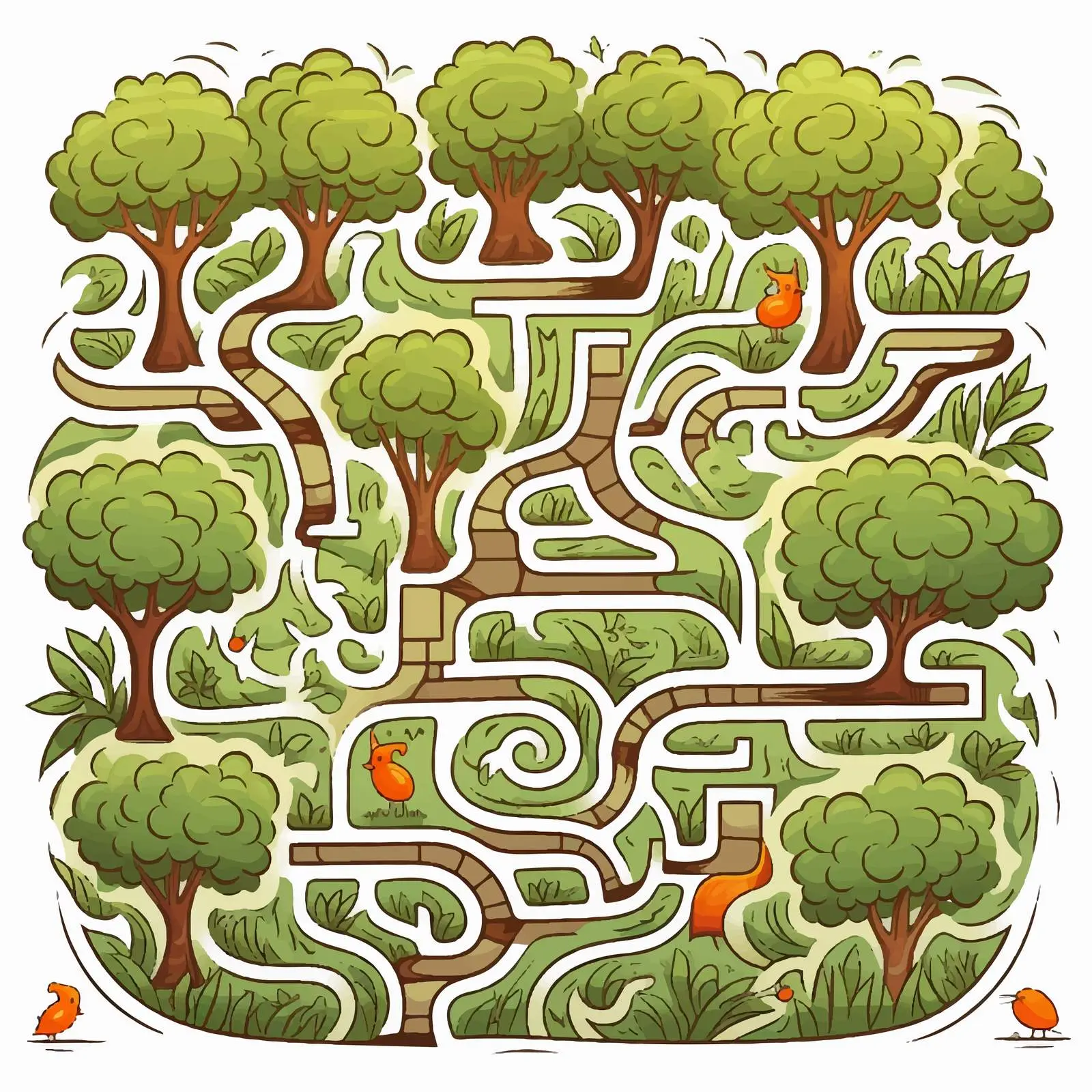 Nature View Maze Game Vector Template — free download from Dotvec