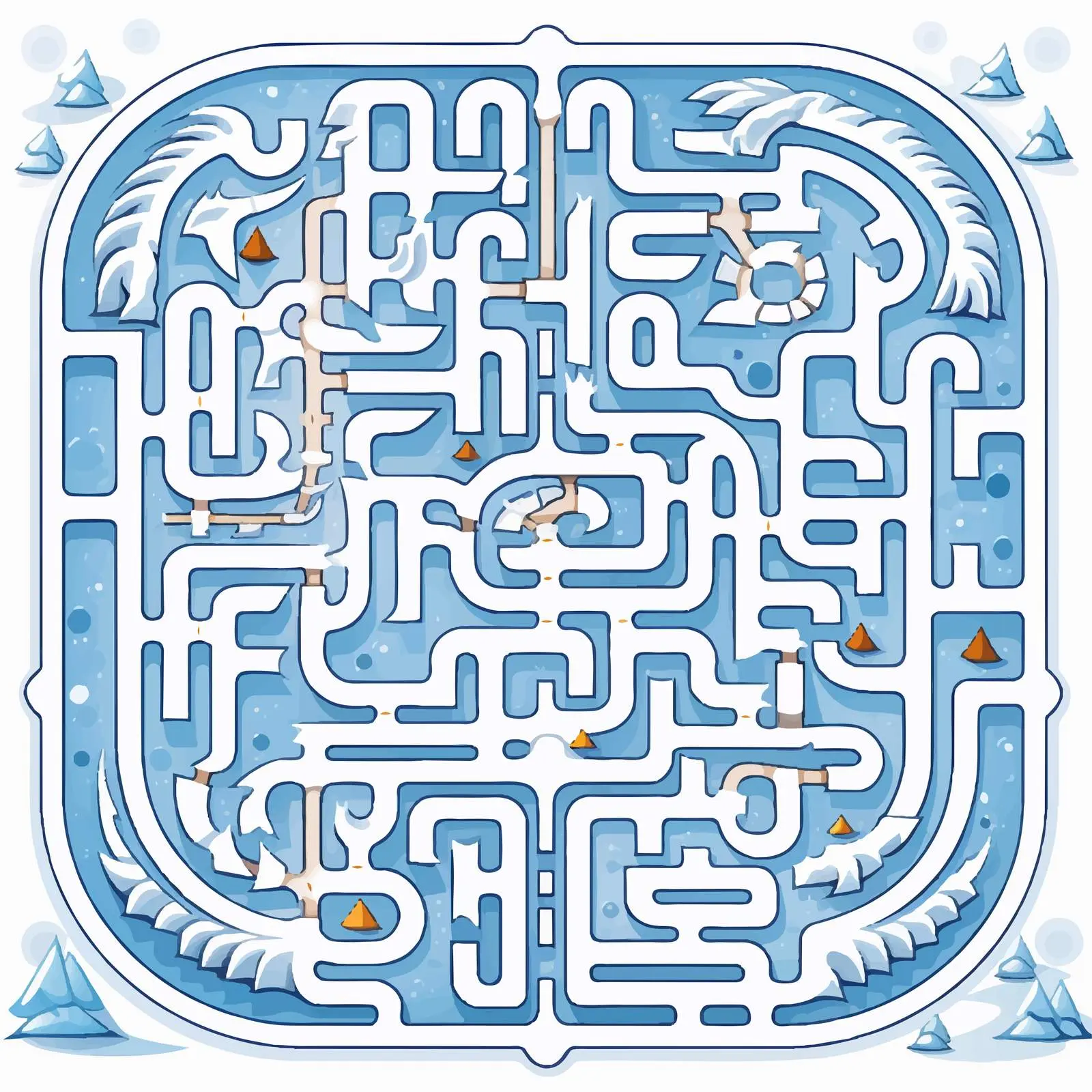 Snow-Themed Maze Game Vector Illustration — free download from Dotvec