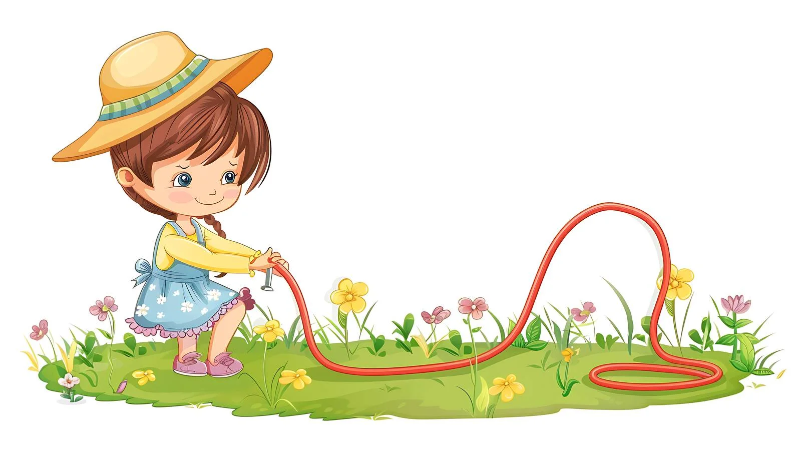 Child playing with garden hose — free download from Dotvec