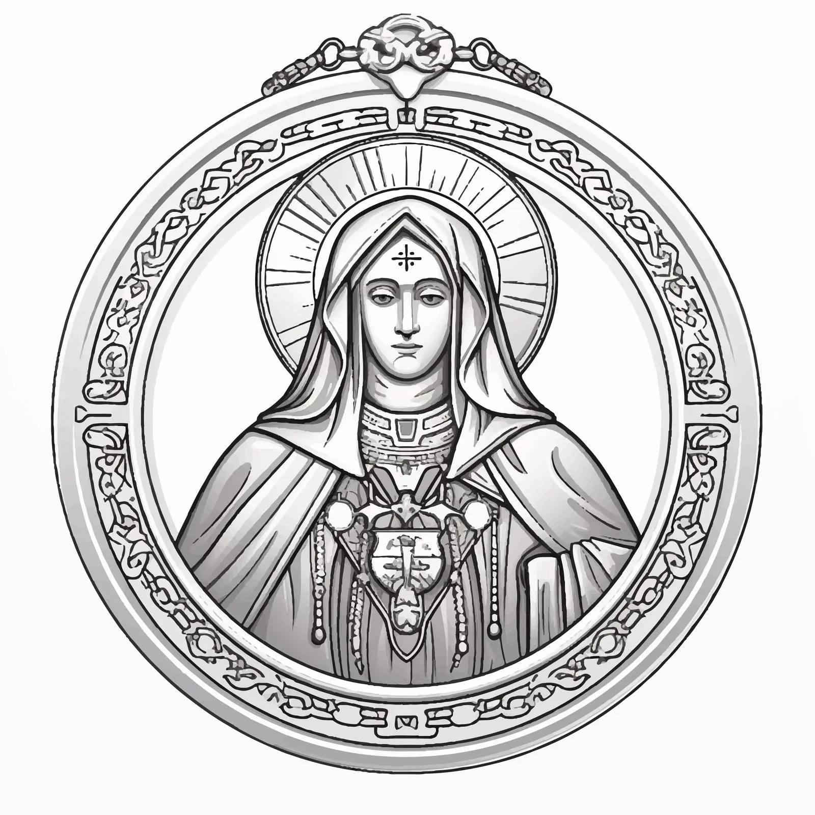 Saint Parascheva Medallion Vector Artwork — free download from Dotvec