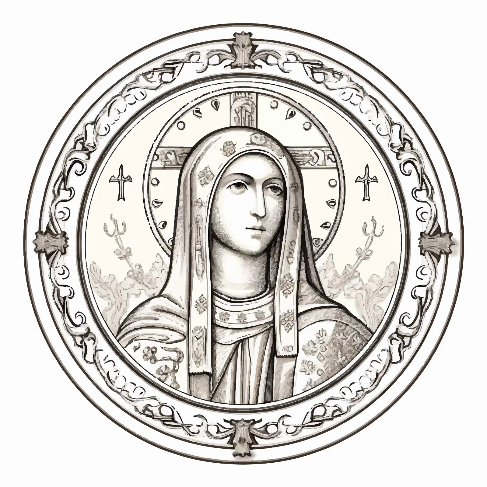 Medallion of Saint Parascheva of the Balkans – free artifacts image from Dotvec