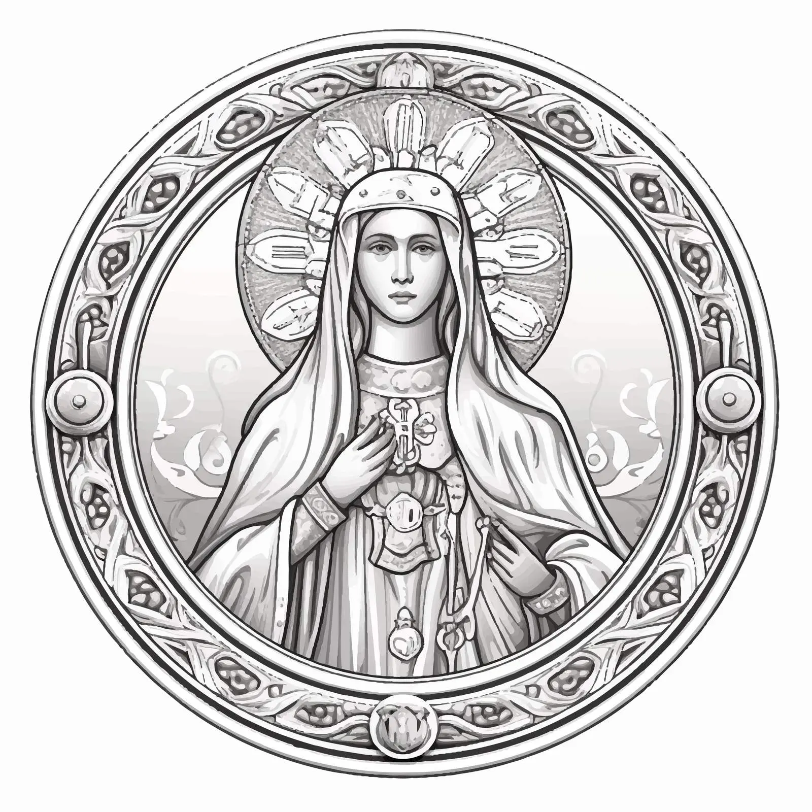 Saint Parascheva Medallion Art – free artifacts image from Dotvec