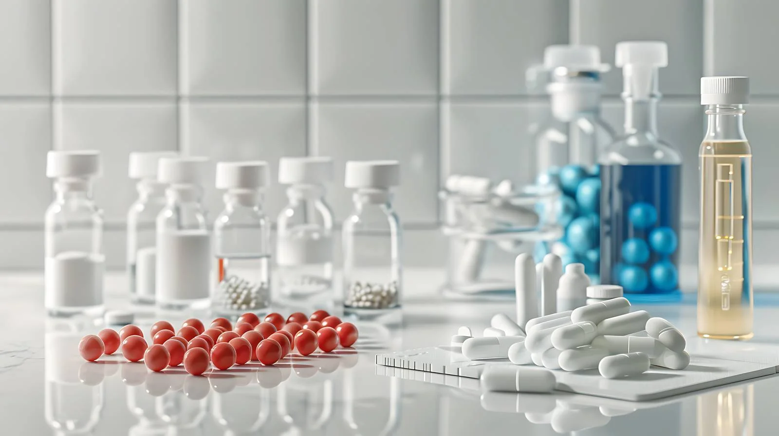 Medical Supplies on White Tile Table — free download from Dotvec