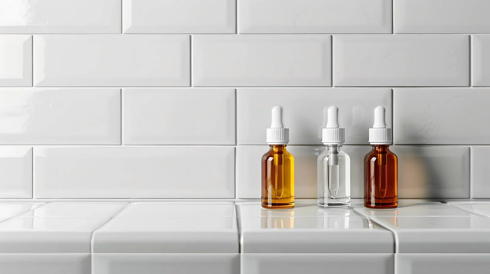 Medical Ampules on White Tile Table — free download from Dotvec