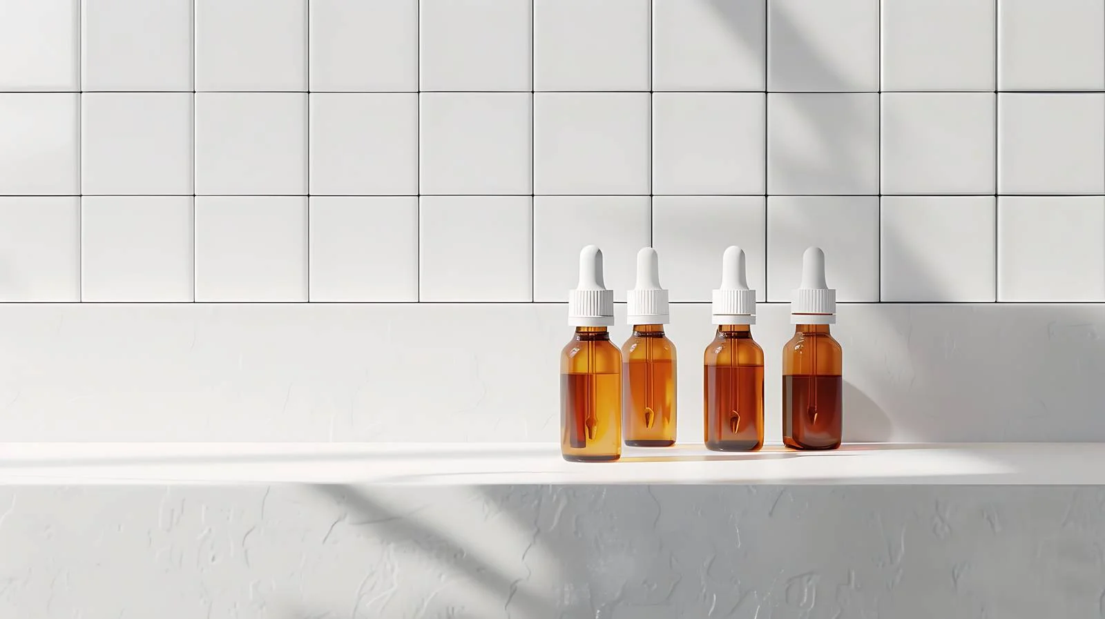 Medical Ampules on White Tile Table — free download from Dotvec