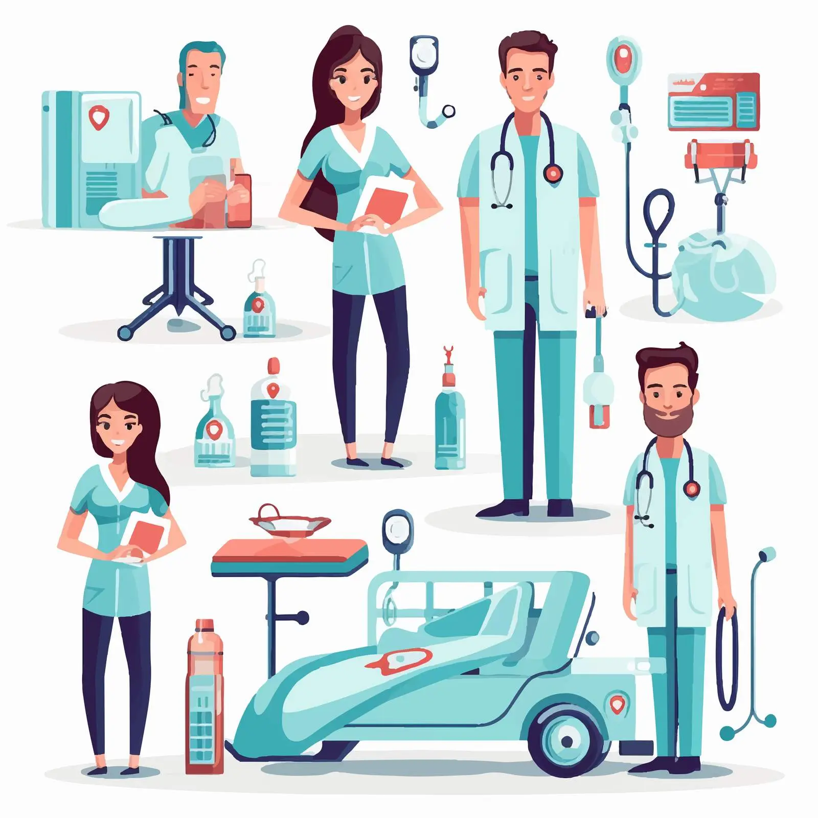 Cartoon Medical Care Design Vector Illustration – free medical concept image from Dotvec