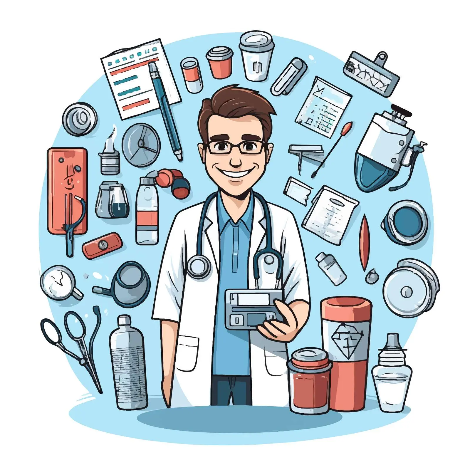 Medical Care Cartoon Vector Illustration — free download from Dotvec