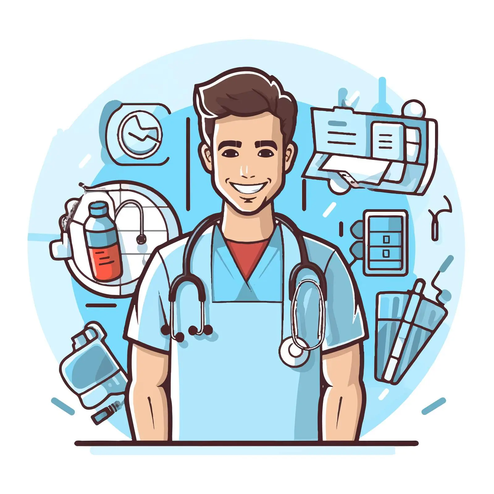 Cartoon Medical Care Vector Illustration — free download from Dotvec