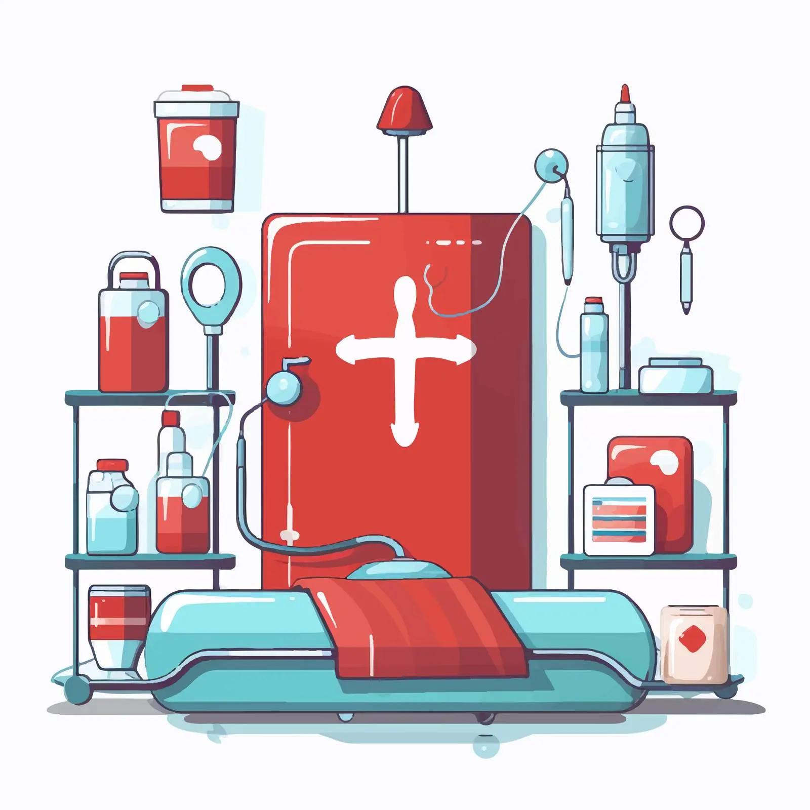 Cartoon Medical Care Design Vector Illustration – free healthcare illustration image from Dotvec