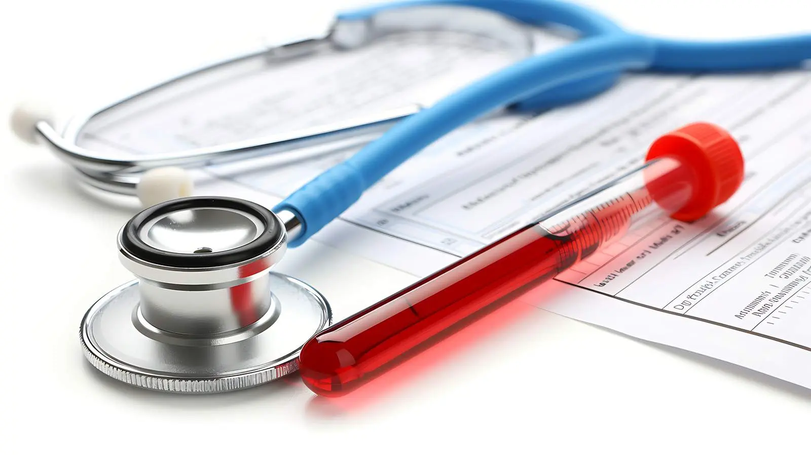 Test Tube and Stethoscope Isolated on White Background — free download from Dotvec