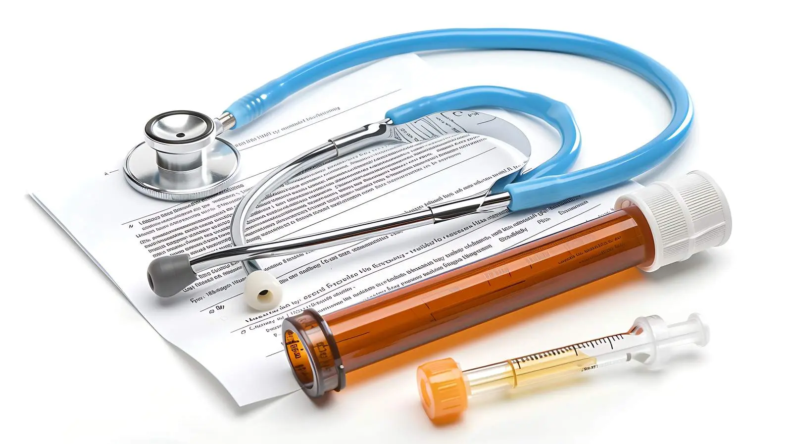Medical Document with Test Tube and Stethoscope – free medical documentation image from Dotvec