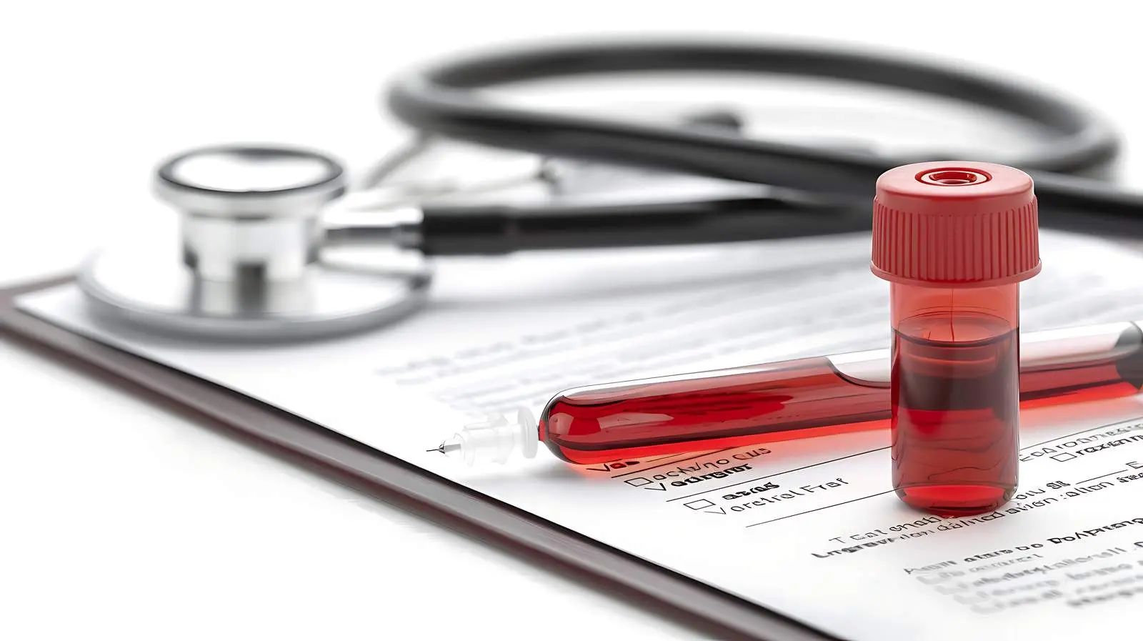 Medical Test Tube and Stethoscope on White Background — free download from Dotvec